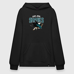 Толстовка-худи оверсайз SAN JOSE SHARKS NHL, цвет: черный