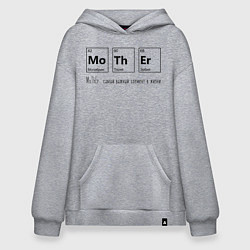 Толстовка-худи оверсайз MoThEr химические элементы, цвет: меланж