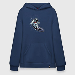 Толстовка-худи оверсайз Космонавт на серфинге, цвет: тёмно-синий