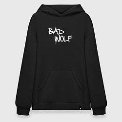 Толстовка-худи оверсайз Bad Wolf злой волк, цвет: черный