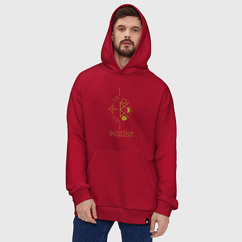 Худи оверсайз Руническая вязь - Оккультизм / Красный – фото 4