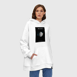 Толстовка-худи оверсайз Moon Луна Space collections, цвет: белый — фото 2