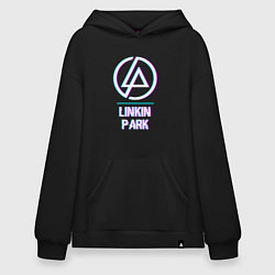 Толстовка-худи оверсайз Linkin Park Glitch Rock, цвет: черный