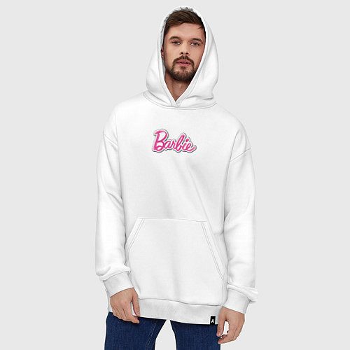 Худи оверсайз Barbie logo / Белый – фото 4