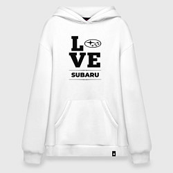 Толстовка-худи оверсайз Subaru Love Classic, цвет: белый