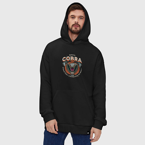 Худи оверсайз Кобра Кай - логотип с Коброй Cobra Kai Logo / Черный – фото 4