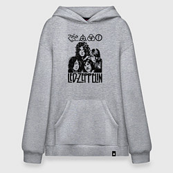 Толстовка-худи оверсайз Led Zeppelin Black, цвет: меланж