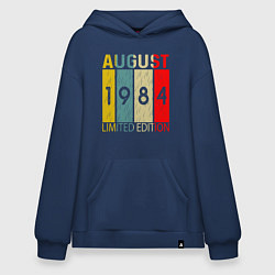 Толстовка-худи оверсайз 1984 - Август, цвет: тёмно-синий