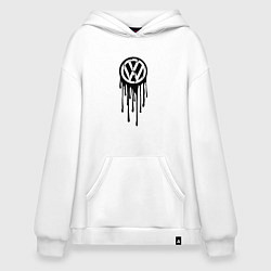 Толстовка-худи оверсайз Volkswagen - art logo, цвет: белый