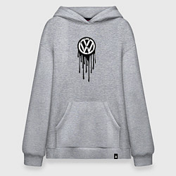Толстовка-худи оверсайз Volkswagen - art logo, цвет: меланж