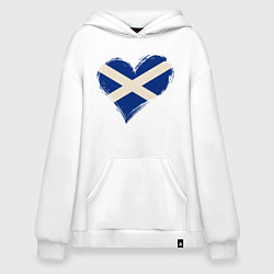 Толстовка-худи оверсайз Сердце - Шотландия, цвет: белый