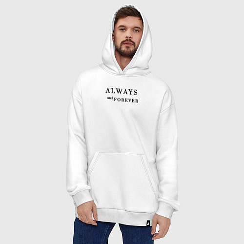 Худи оверсайз Always and forever / Белый – фото 4