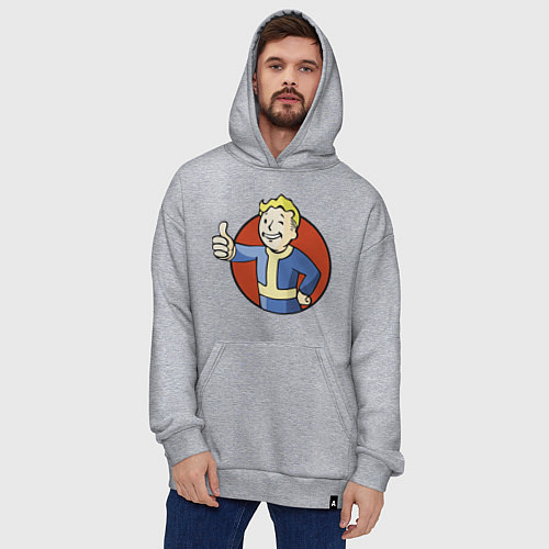 Худи оверсайз Vault boy like / Меланж – фото 4