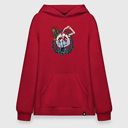 Толстовка-худи оверсайз Пудж арт, цвет: красный
