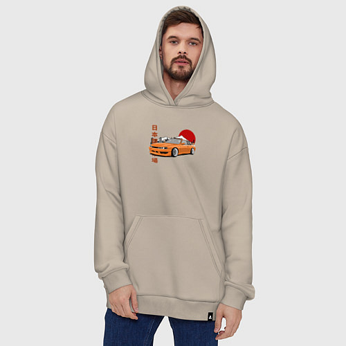Худи оверсайз Silvia s14 JDM Retro Car / Миндальный – фото 4