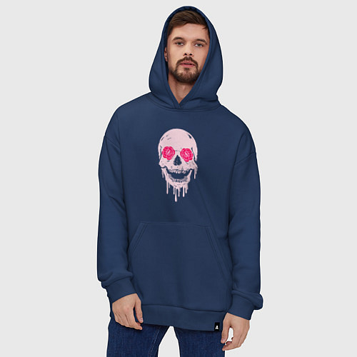 Худи оверсайз Jolly skull / Тёмно-синий – фото 4