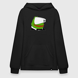 Толстовка-худи оверсайз Booba Pepe, цвет: черный