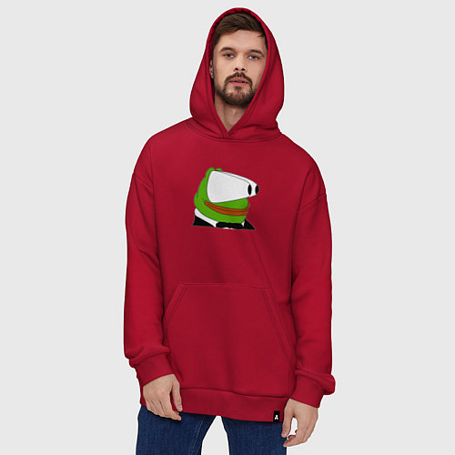 Худи оверсайз Booba Pepe / Красный – фото 4