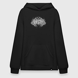 Толстовка-худи оверсайз Deathcore dark lettering graffiti, цвет: черный