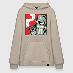 Толстовка-худи оверсайз Smoke Bender, цвет: миндальный