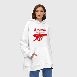 Толстовка-худи оверсайз Arsenal: The gunners, цвет: белый — фото 2
