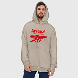 Толстовка-худи оверсайз Arsenal: The gunners, цвет: миндальный — фото 2