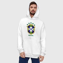 Толстовка-худи оверсайз Brasil CBF, цвет: белый — фото 2