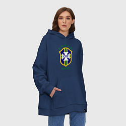 Толстовка-худи оверсайз Brasil CBF, цвет: тёмно-синий — фото 2