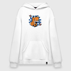 Толстовка-худи оверсайз Лиса из Майнкрафта, цвет: белый