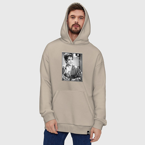 Худи оверсайз Юрий Шатунов - портрет с автографом / Миндальный – фото 4