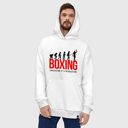 Худи оверсайз Boxing evolution / Белый – фото 4