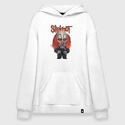 Толстовка-худи оверсайз Slipknot art, цвет: белый