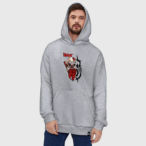 Худи оверсайз Slipknot fan / Меланж – фото 4