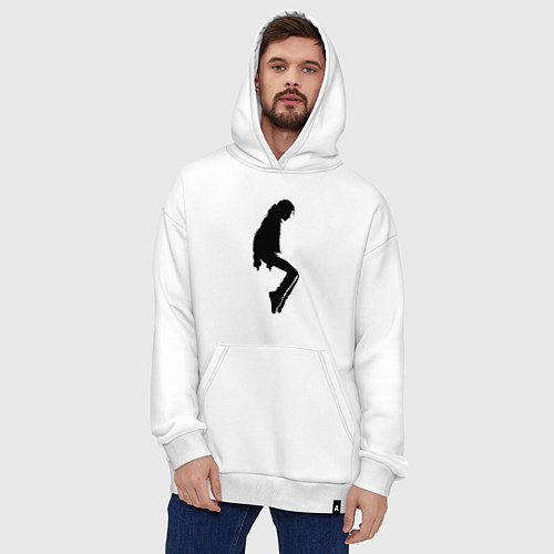 Худи оверсайз Силуэт Майкла Джексона - Minimalism / Белый – фото 4