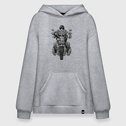Толстовка-худи оверсайз Ride biker, цвет: меланж