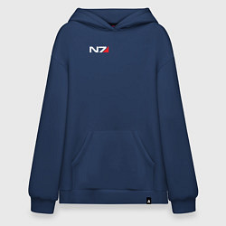 Толстовка-худи оверсайз Логотип N7, цвет: тёмно-синий