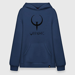 Толстовка-худи оверсайз Quake I logo, цвет: тёмно-синий