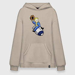 Толстовка-худи оверсайз Vault boy - bomb rider, цвет: миндальный