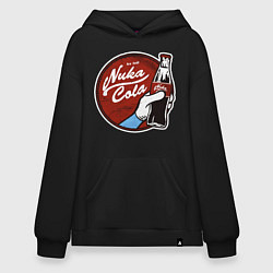 Толстовка-худи оверсайз Nuka cola sticker, цвет: черный