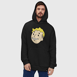 Толстовка-худи оверсайз Vault boy head, цвет: черный — фото 2