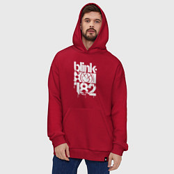 Толстовка-худи оверсайз Stencil white logo, цвет: красный — фото 2