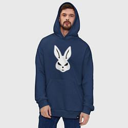 Толстовка-худи оверсайз Evil bunny head, цвет: тёмно-синий — фото 2