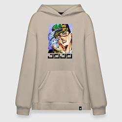 Толстовка-худи оверсайз Дзётаро Кудзё - face, цвет: миндальный