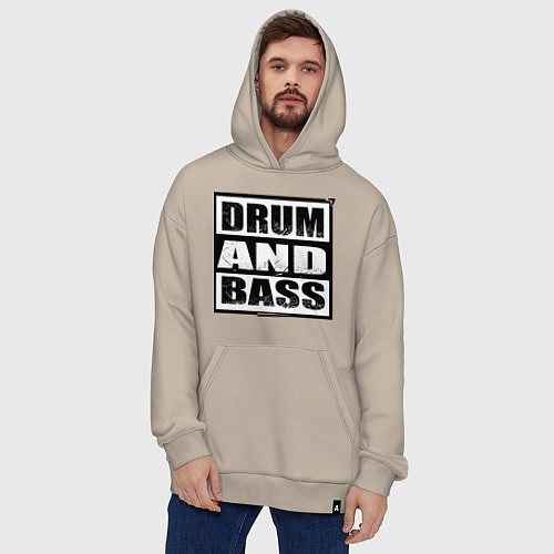 Худи оверсайз DnB cube / Миндальный – фото 4