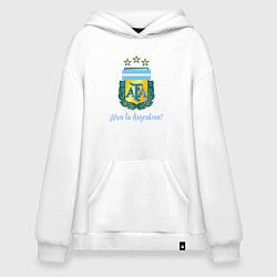 Толстовка-худи оверсайз Эмблема федерации футбола Аргентины, цвет: белый