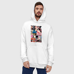Толстовка-худи оверсайз Коллаж аниме, цвет: белый — фото 2