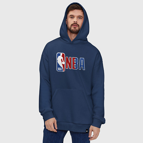 Худи оверсайз NBA - big logo / Тёмно-синий – фото 4