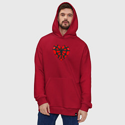 Толстовка-худи оверсайз Связанное сердце бдсм, цвет: красный — фото 2
