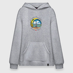 Толстовка-худи оверсайз Санкт-Петербург, Дворцовая площадь, цвет: меланж