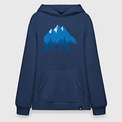 Толстовка-худи оверсайз Bear mountains, цвет: тёмно-синий